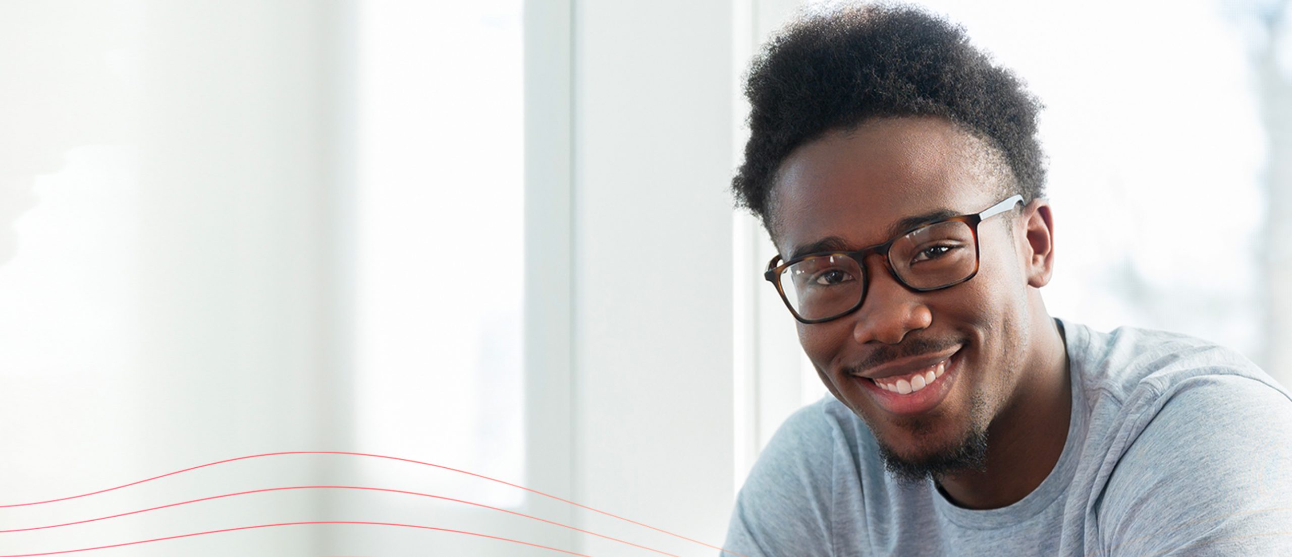 Man wearing glasses smiling